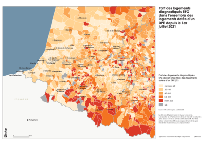 Part des logements diagnostiqués EFG dans l’ensemble des logements dotés d’un DPE depuis le 1er juillet 2021 