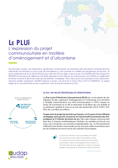 Le PLUi, l'expression du projet communautaire en matière d'aménagement et d'urbanisme 
