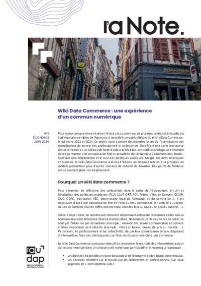 L'a Note #9 | Wiki Data Commerce : une expérience d’un commun numérique 