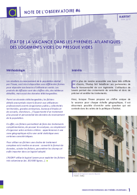 Note de l'observatoire n°5 | Dynamiques de construction de logements dans le département des Pyrénées-Atlantiques
