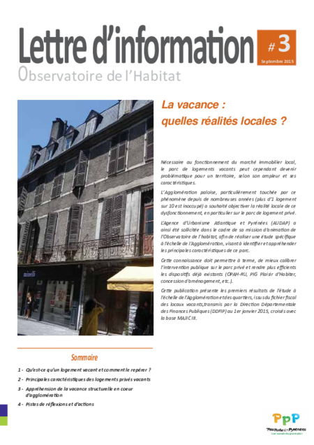 Communauté d'Agglomération Pau-Pyrénées - La vacance : quelles réalités locales ?