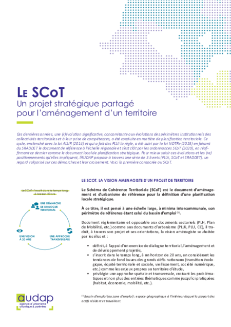 Le SCoT, un projet stratégique partagé pour l'aménagement d'un territoire