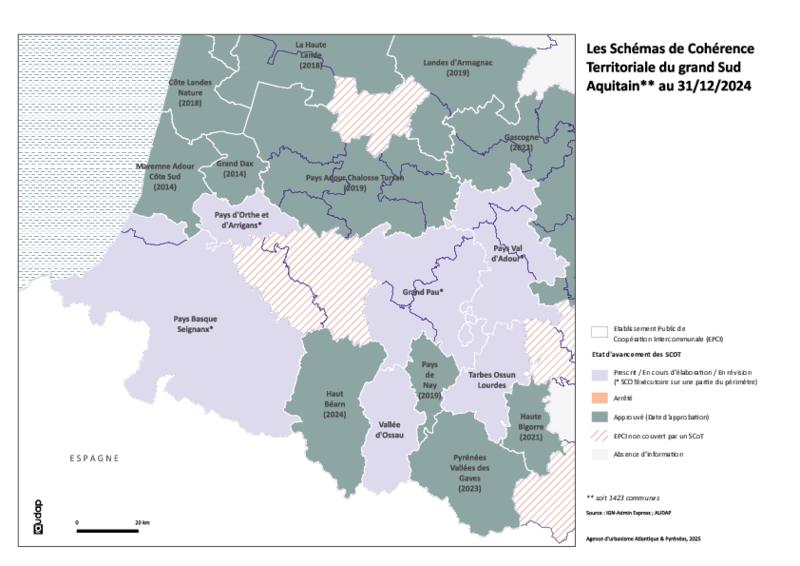 Les Schémas de Cohérence Territoriale du grand Sud-Aquitain au 31/12/2021 