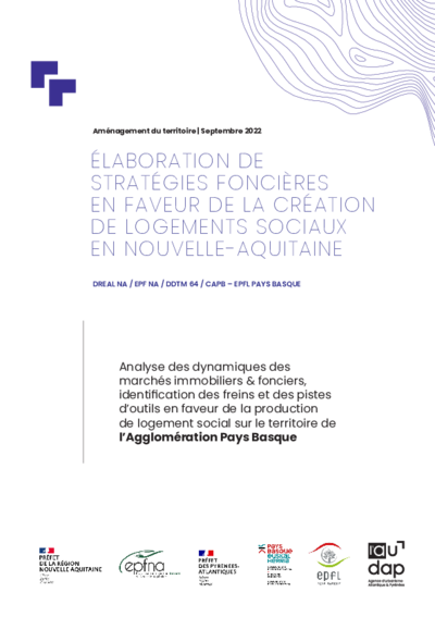 Élaboration de stratégies foncières en faveur de la création de logements sociaux en Nouvelle-Aquitaine - Analyse sur l'Agglomération Pays basque 