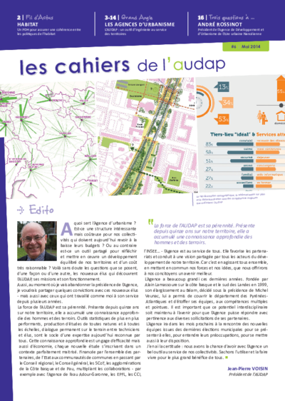 Les cahiers de l'audap #6 : les agences d'urbanisme, un outil d'ingénierie publique au service de l'aménagment durable des territoires 