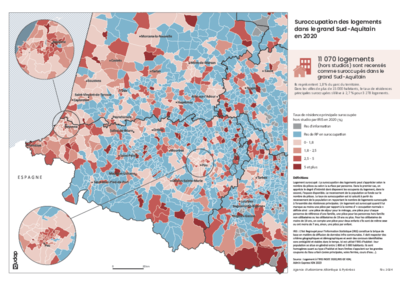 Suroccupation des logements dans le grand Sud-Aquitain en 2020 